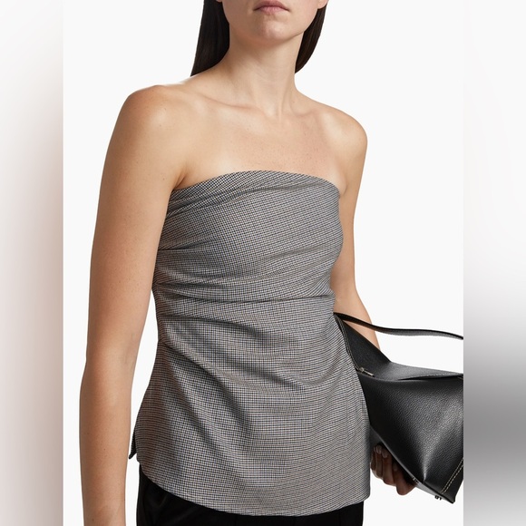 RAG & BONE Genevieve Houndstooth Wool-Blend Strapless Top Size 8 $358 NWT - Picture 5 of 11